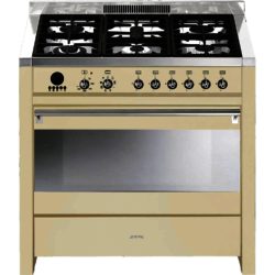 Smeg A1P-9 90cm Single Cavity Dual Fuel Opera Range Cooker in Cream